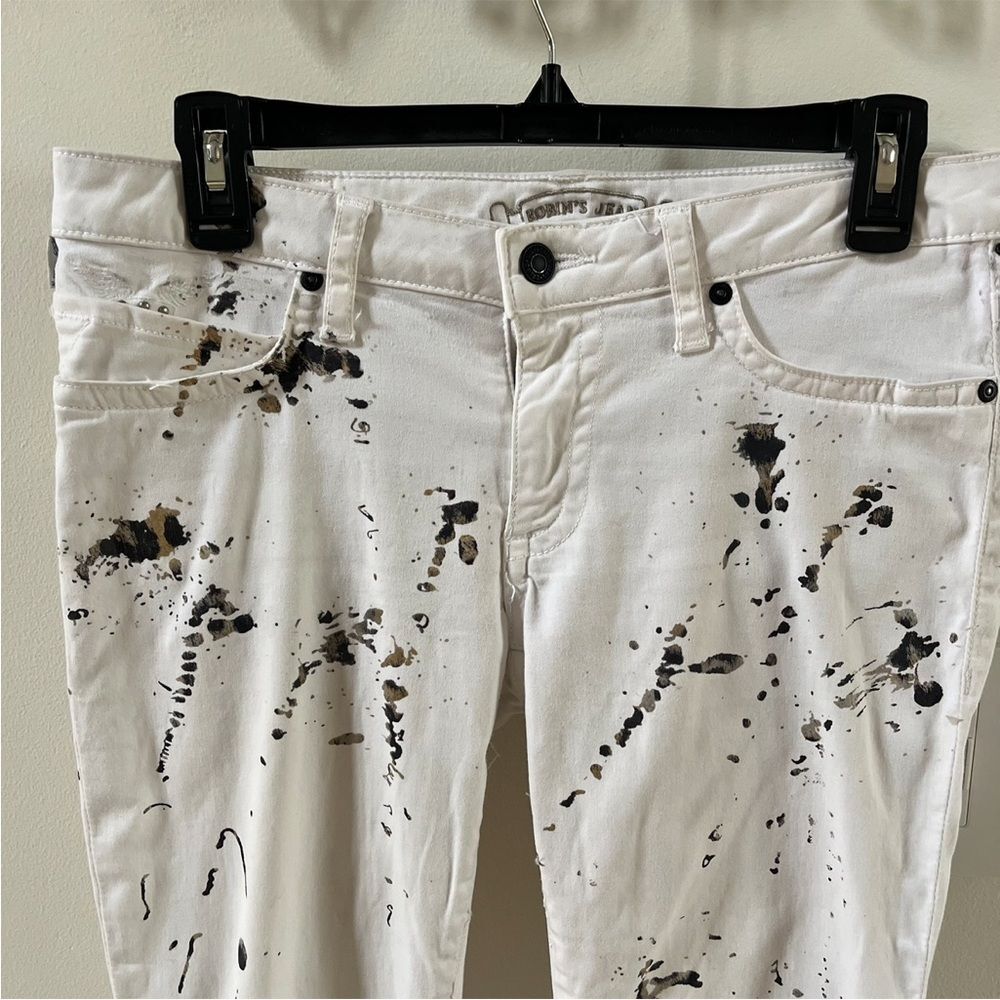 Robin’s Jean Marilyn Low Rise Splattered Studded Straight Leg Jeans 30 - Picture 5 of 16